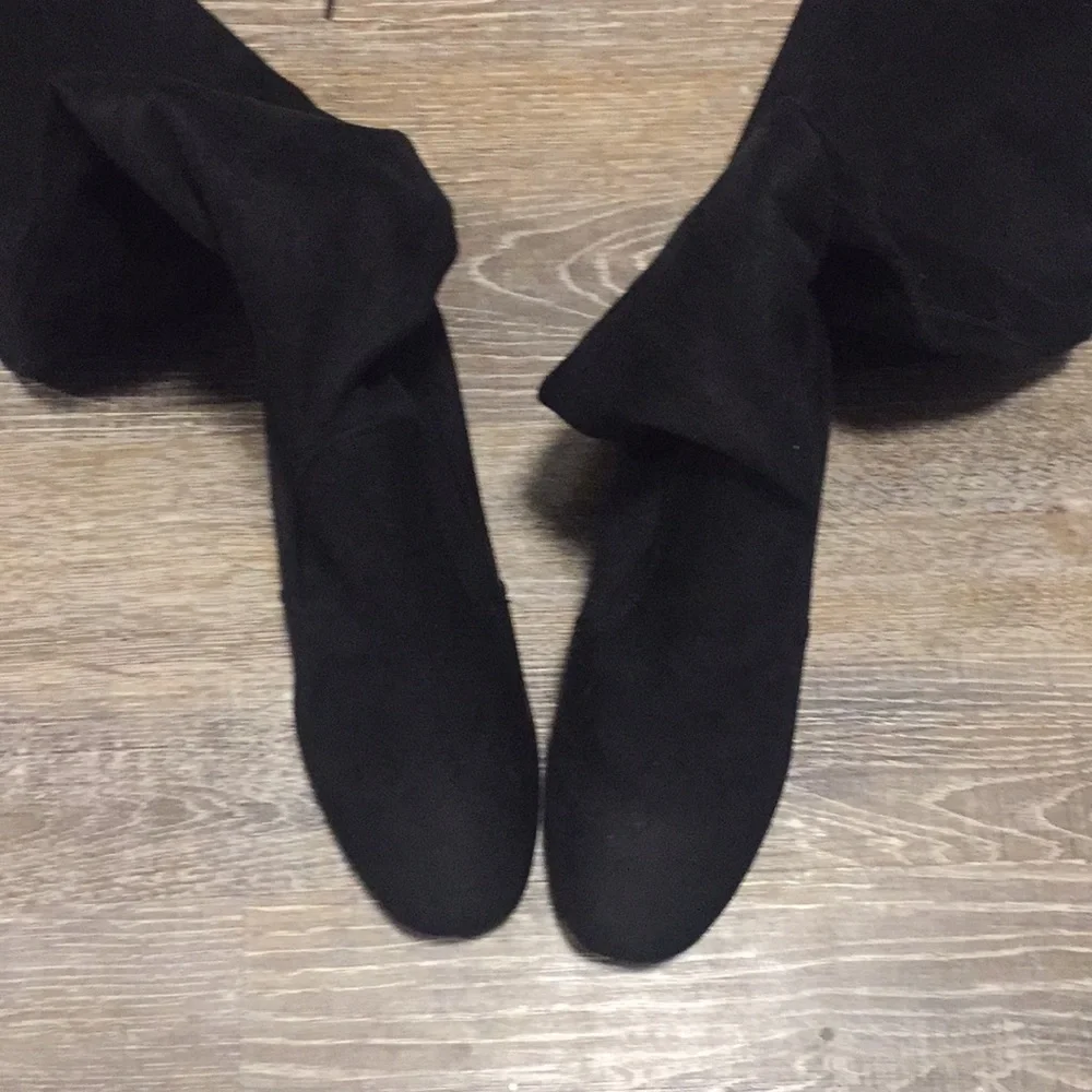 Chinese Laundry Black Over-the-Knee Block Heel Boots